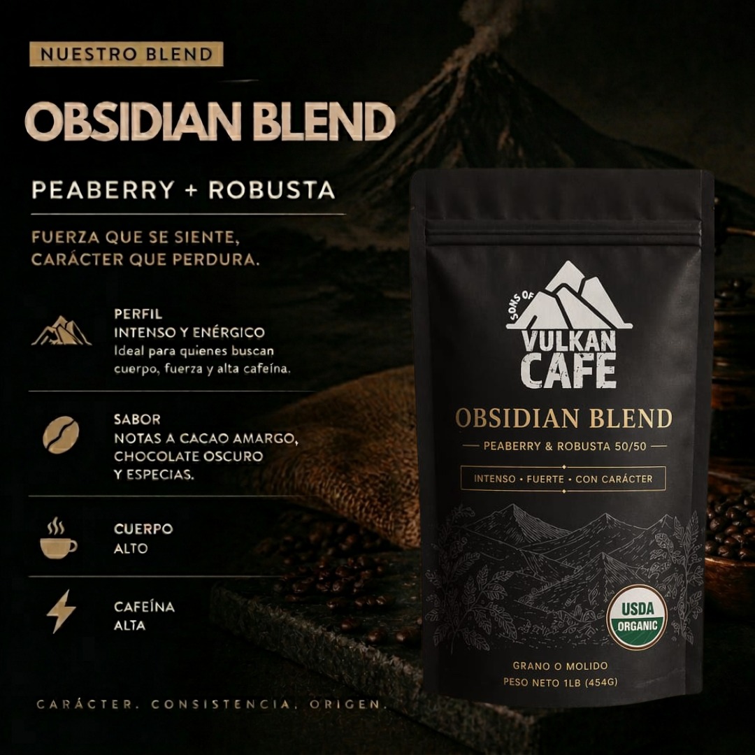 Obsidian Blend — Peaberry & Robusta 50/50